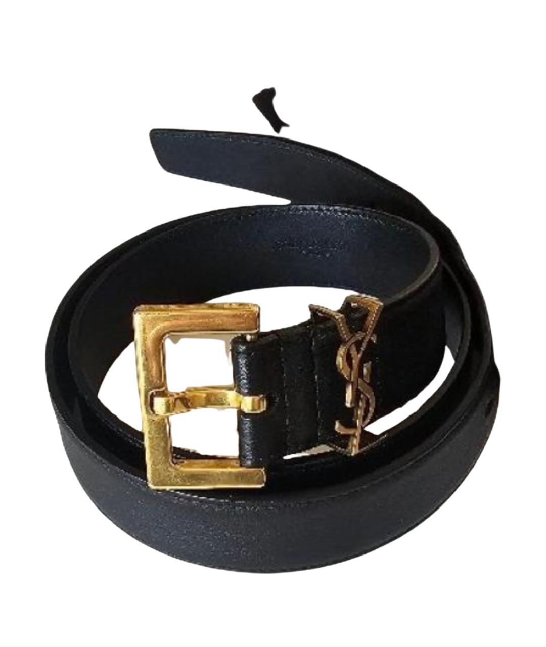 SAINT LAURENT Черный кожаный ремень, фото 8