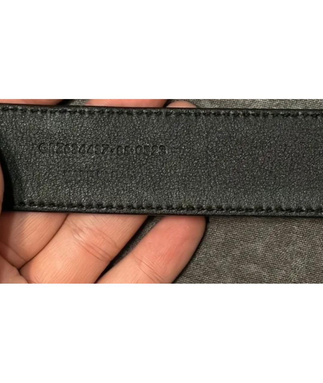 SAINT LAURENT Черный кожаный ремень, фото 3