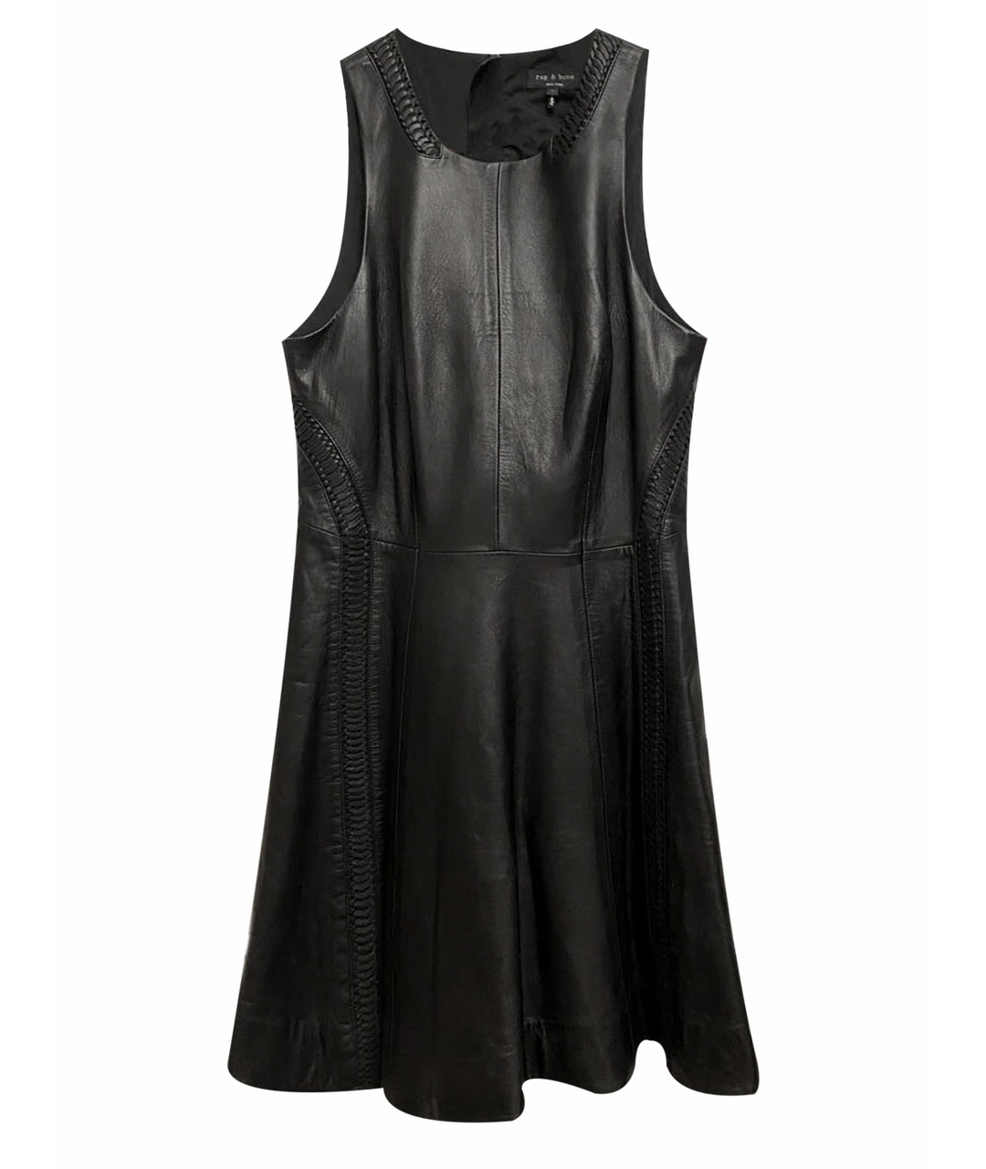 RAG&BONE Черное кожаное повседневное платье, фото 1