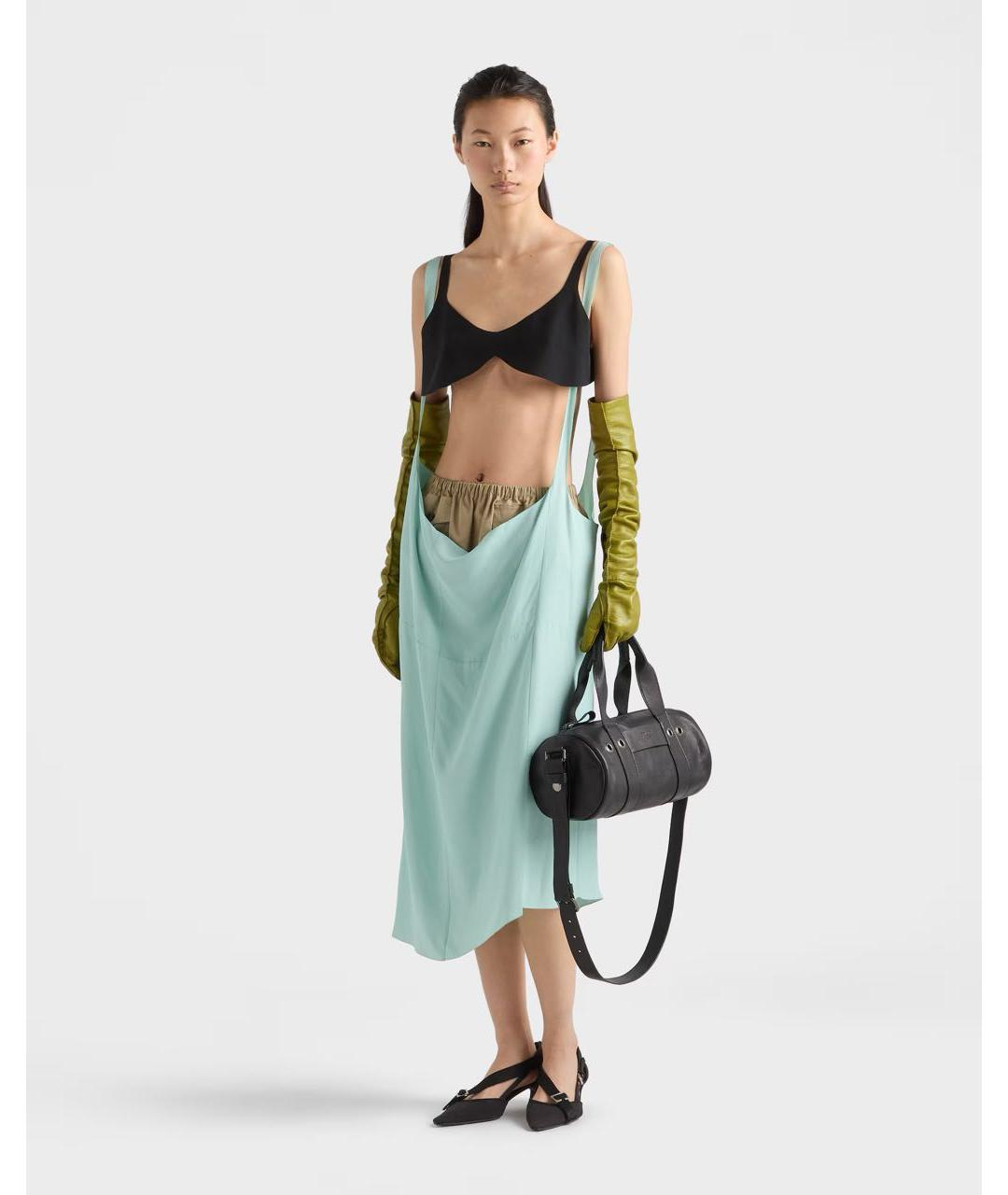 PRADA Черная кожаная сумка с короткими ручками, фото 3