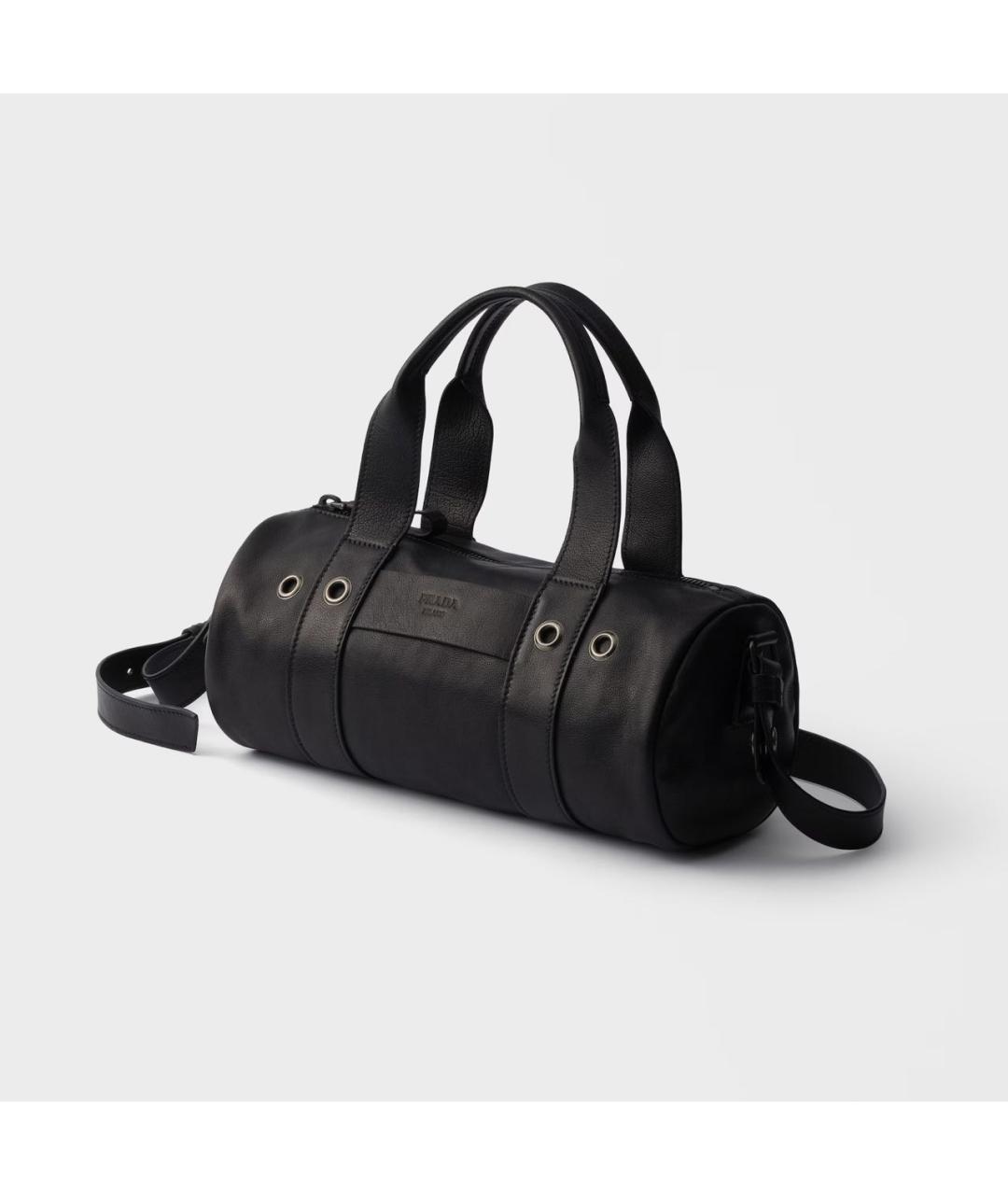 PRADA Черная кожаная сумка с короткими ручками, фото 2