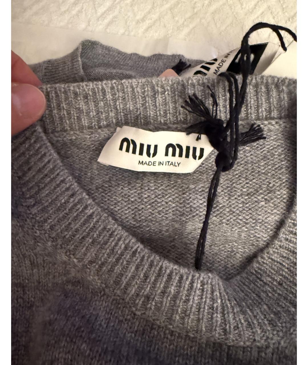 MIU MIU Серый кашемировый джемпер / свитер, фото 3