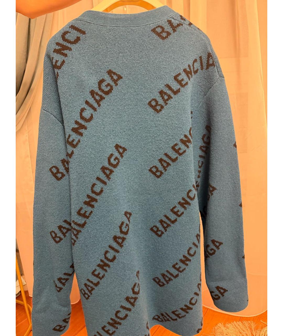 BALENCIAGA Темно-синий полиэстеровый кардиган, фото 2