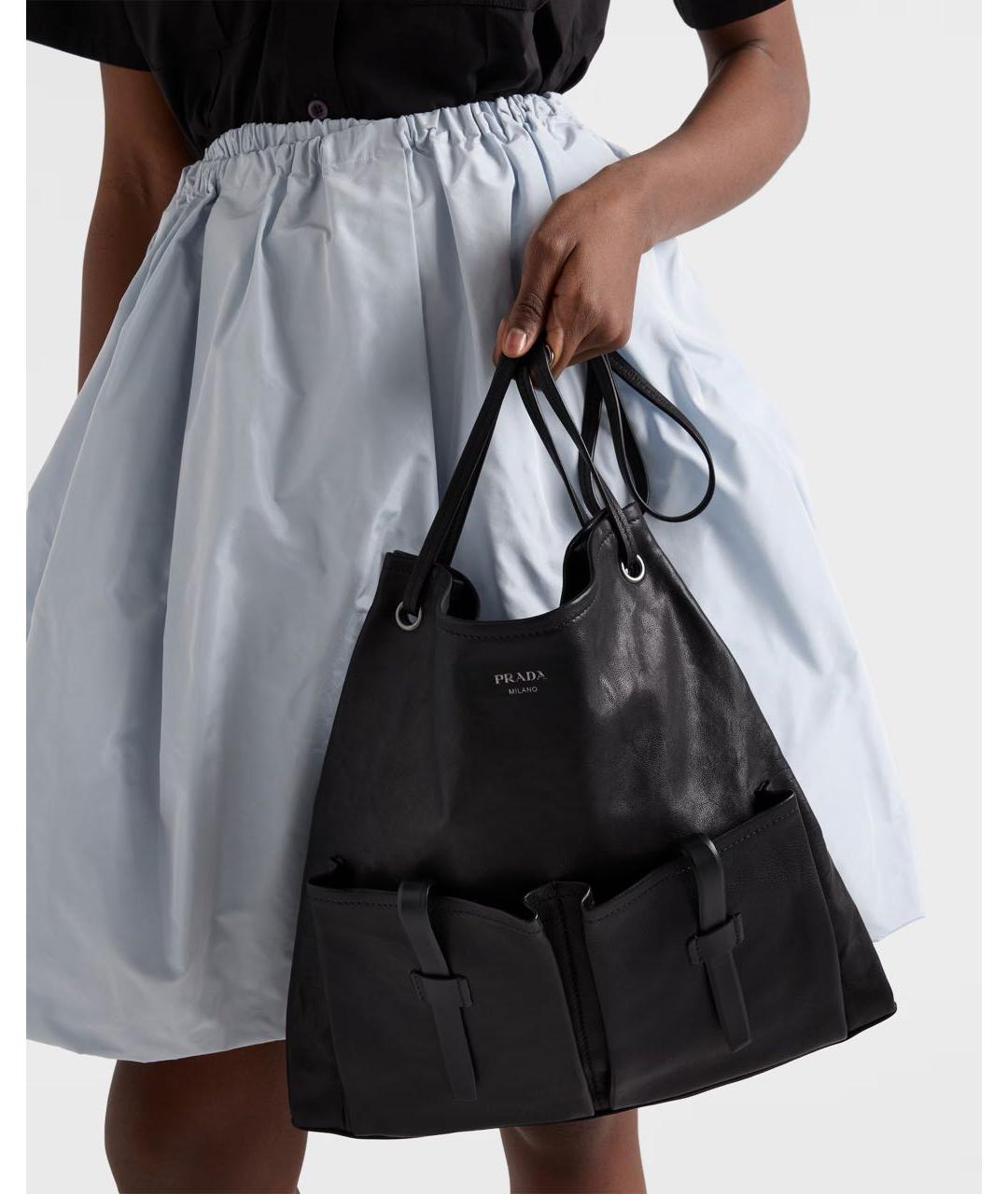 PRADA Черная кожаная сумка через плечо, фото 6