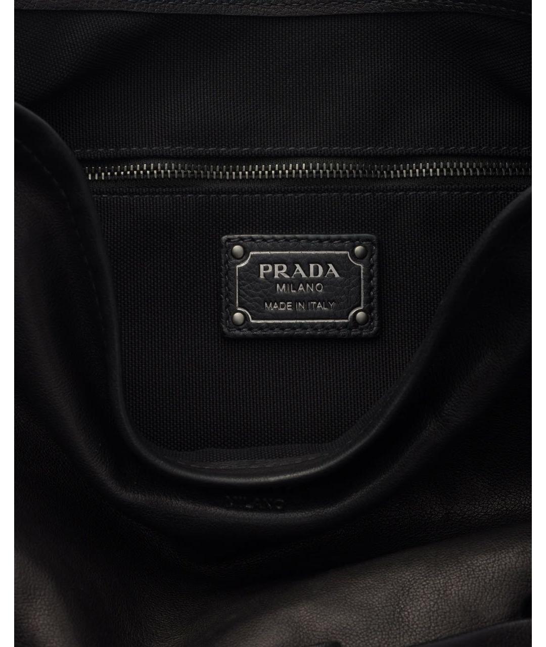 PRADA Черная кожаная сумка через плечо, фото 5