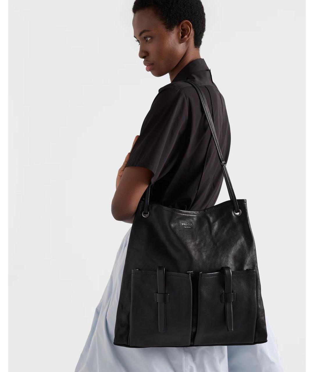 PRADA Черная кожаная сумка через плечо, фото 2