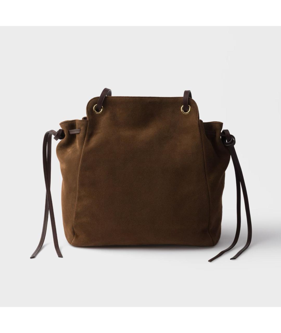 PRADA Коричневая замшевая сумка тоут, фото 3