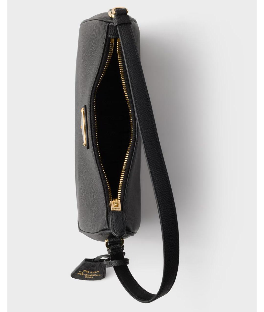 PRADA Черная кожаная сумка через плечо, фото 4