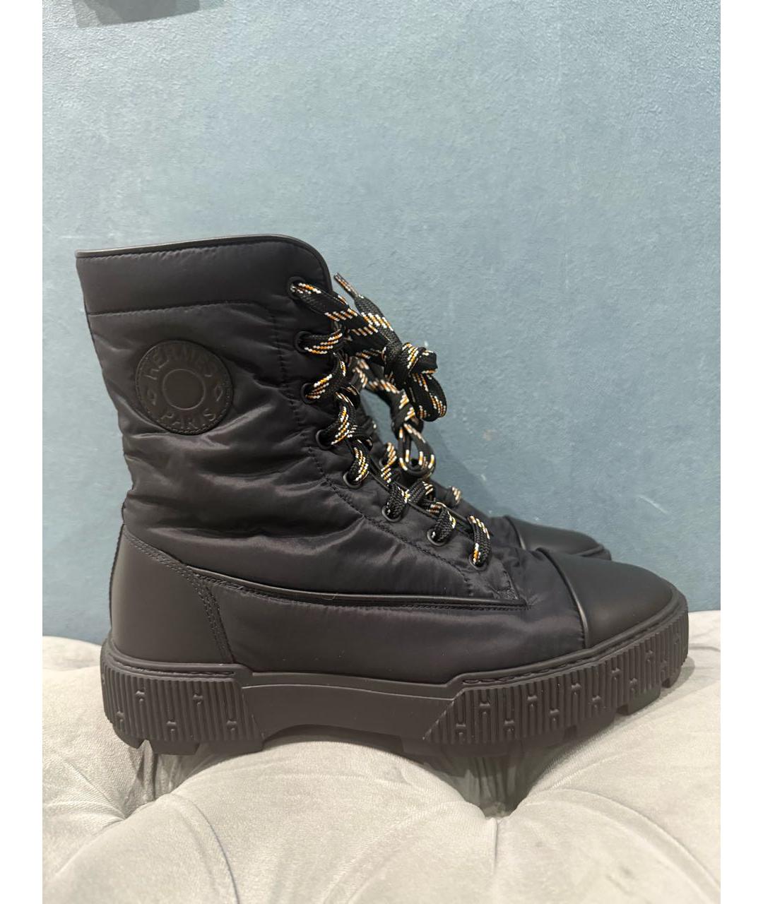 HERMES Черные синтетические ботинки, фото 6