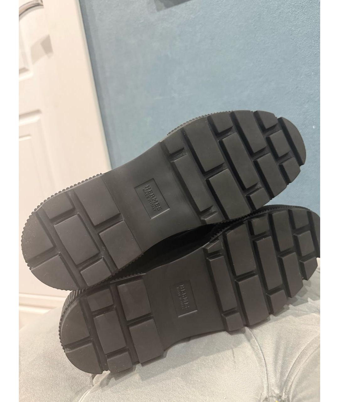 HERMES Черные синтетические ботинки, фото 5