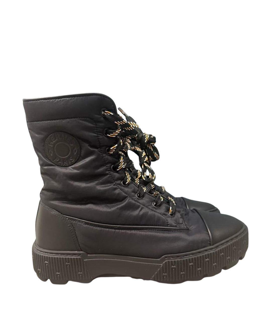 HERMES Черные синтетические ботинки, фото 1