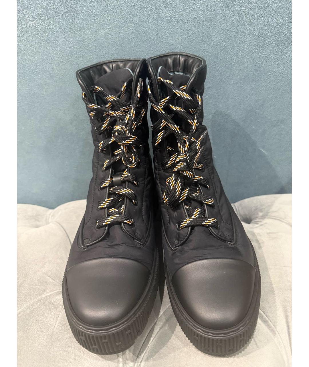 HERMES Черные синтетические ботинки, фото 2