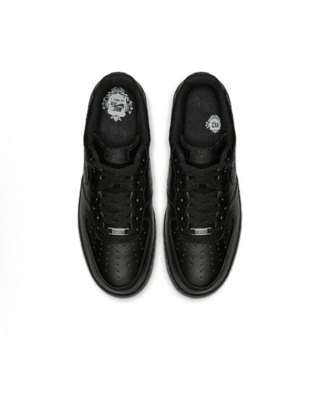 NIKE Черные кожаные низкие кроссовки / кеды, фото 3