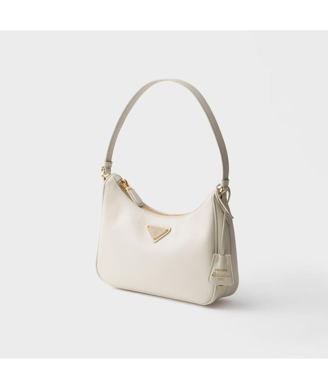 PRADA Белая кожаная сумка через плечо, фото 2
