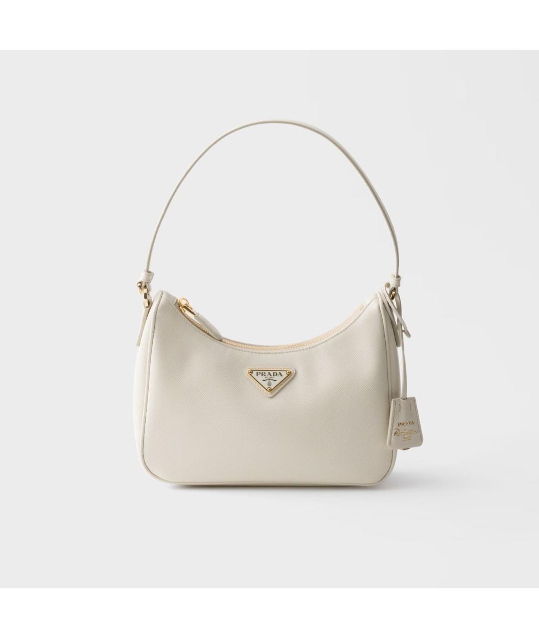 PRADA Белая кожаная сумка через плечо, фото 6