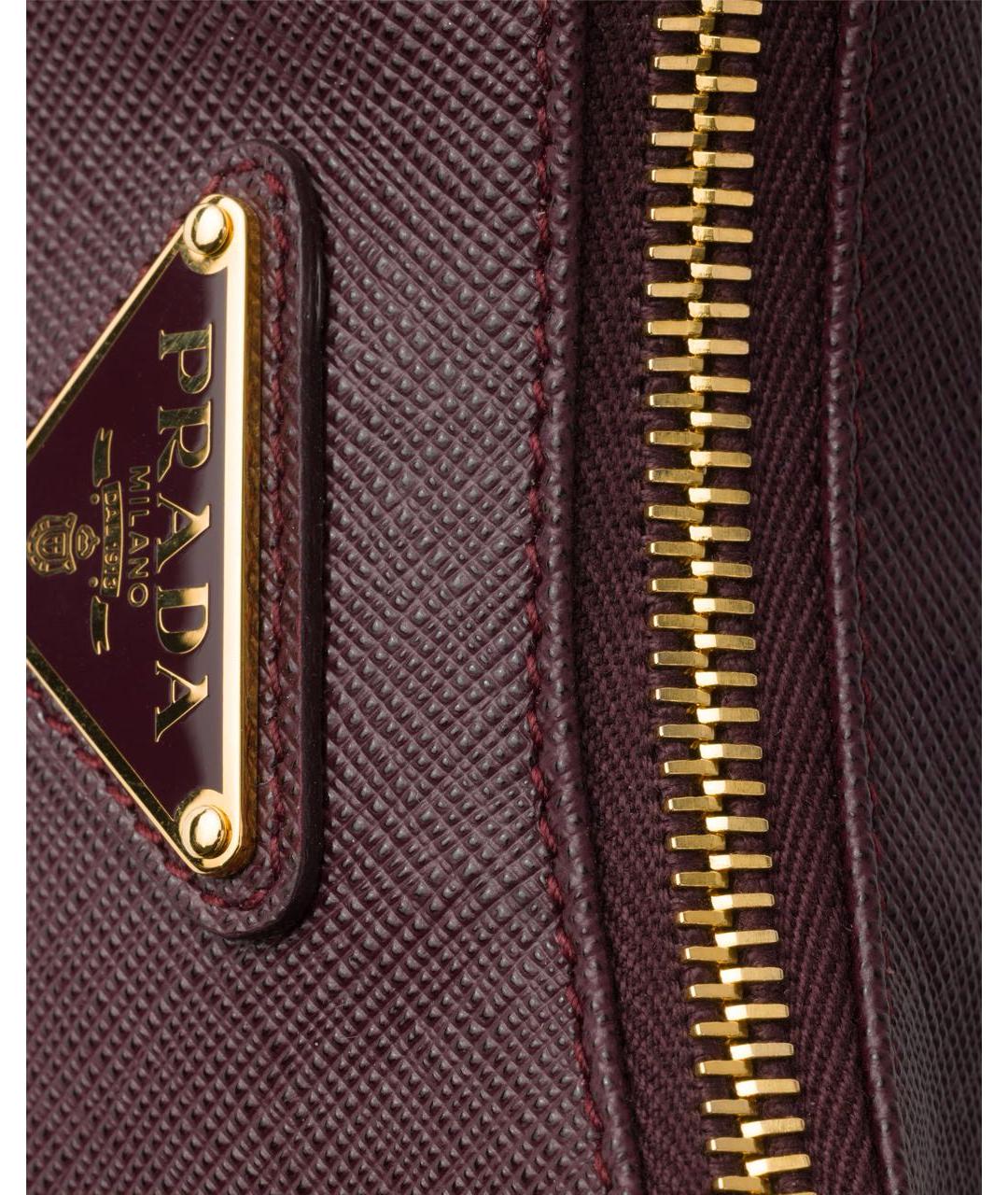 PRADA Бордовая кожаная сумка через плечо, фото 5