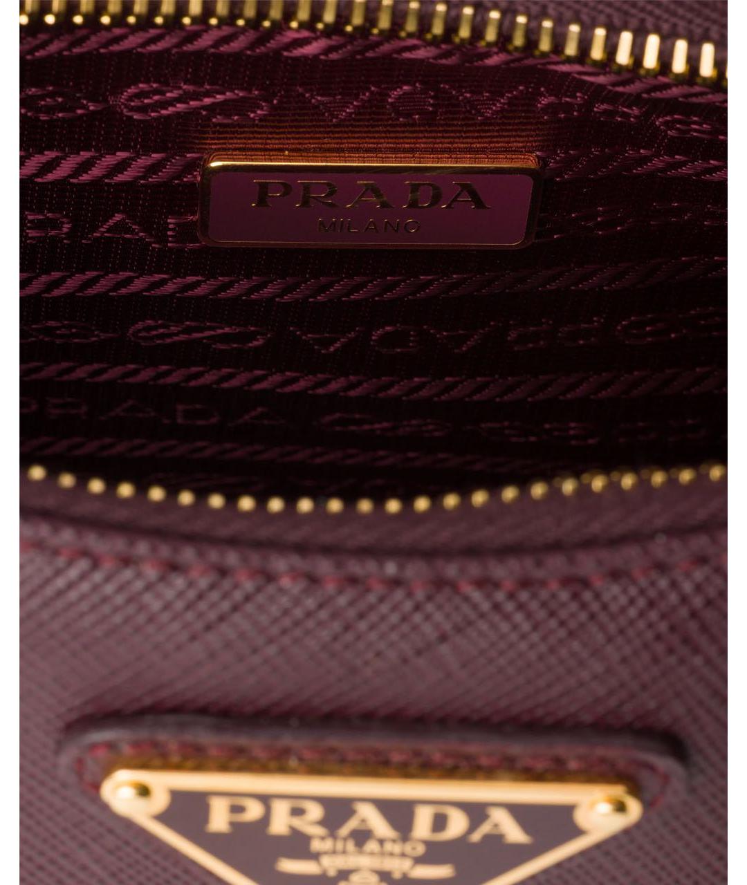 PRADA Бордовая кожаная сумка через плечо, фото 4