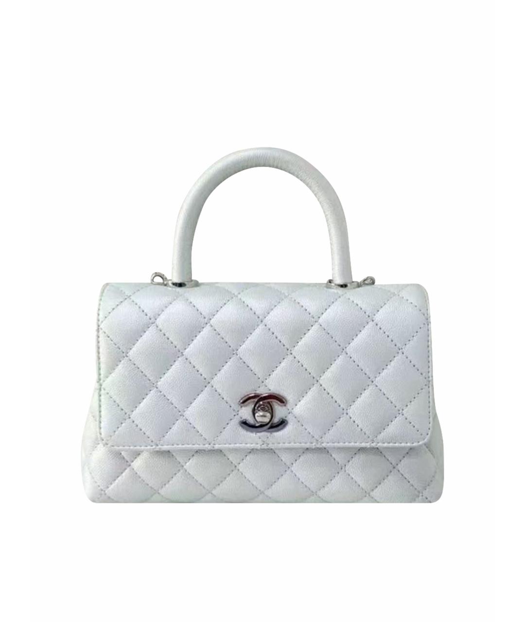 CHANEL Белая кожаная сумка через плечо, фото 1