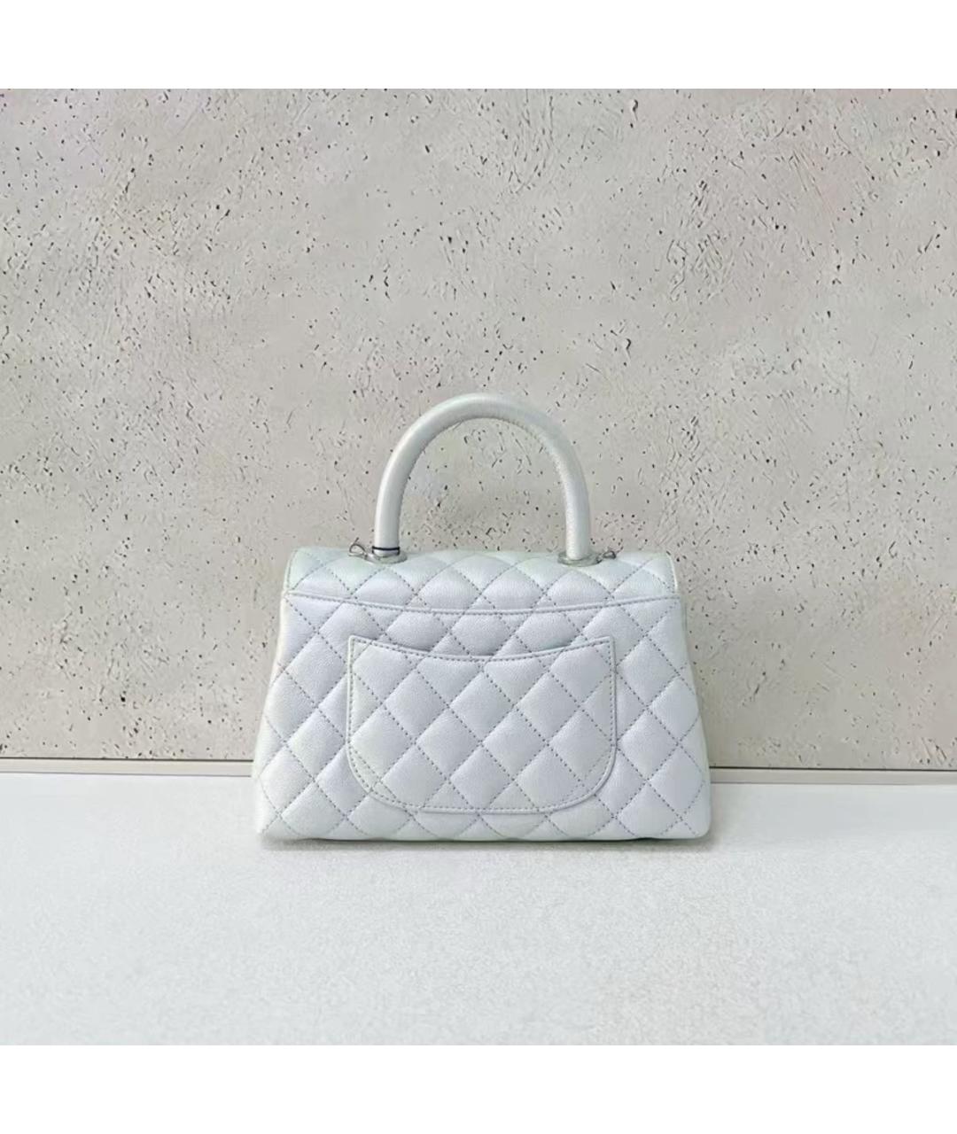 CHANEL Белая кожаная сумка через плечо, фото 2