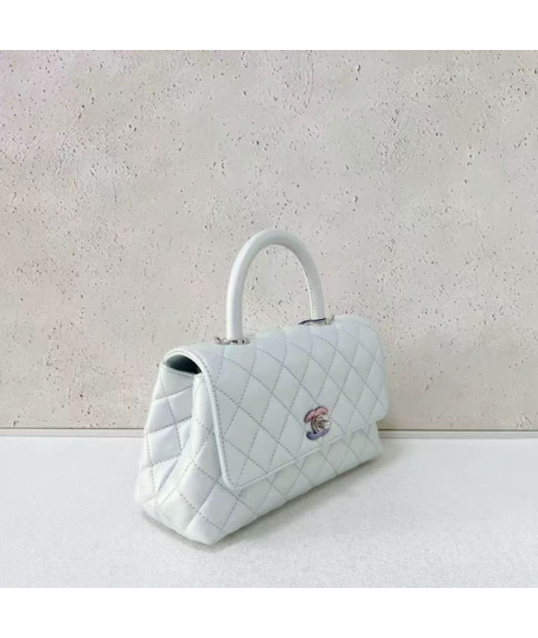 CHANEL Белая кожаная сумка через плечо, фото 3