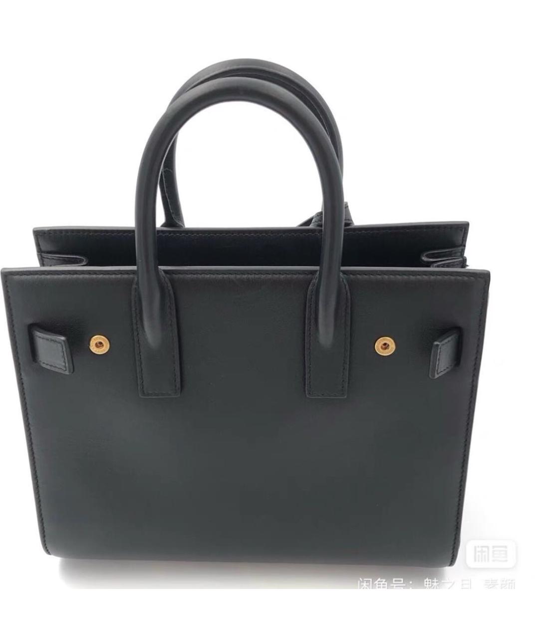 SAINT LAURENT Черная кожаная сумка с короткими ручками, фото 3