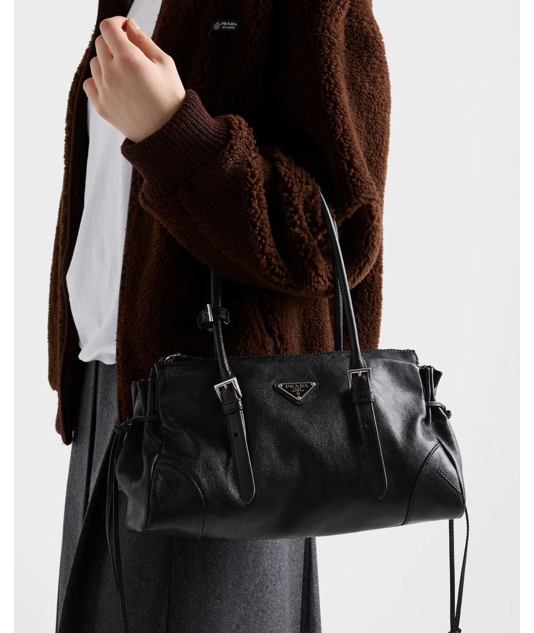 PRADA Черная кожаная сумка через плечо, фото 2