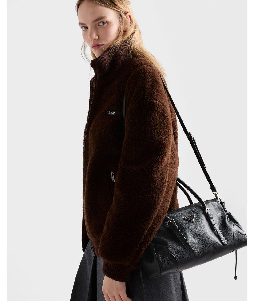 PRADA Черная кожаная сумка через плечо, фото 6