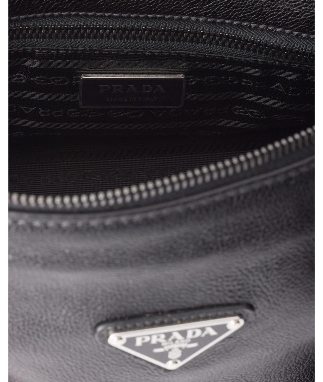 PRADA Черная кожаная сумка через плечо, фото 4