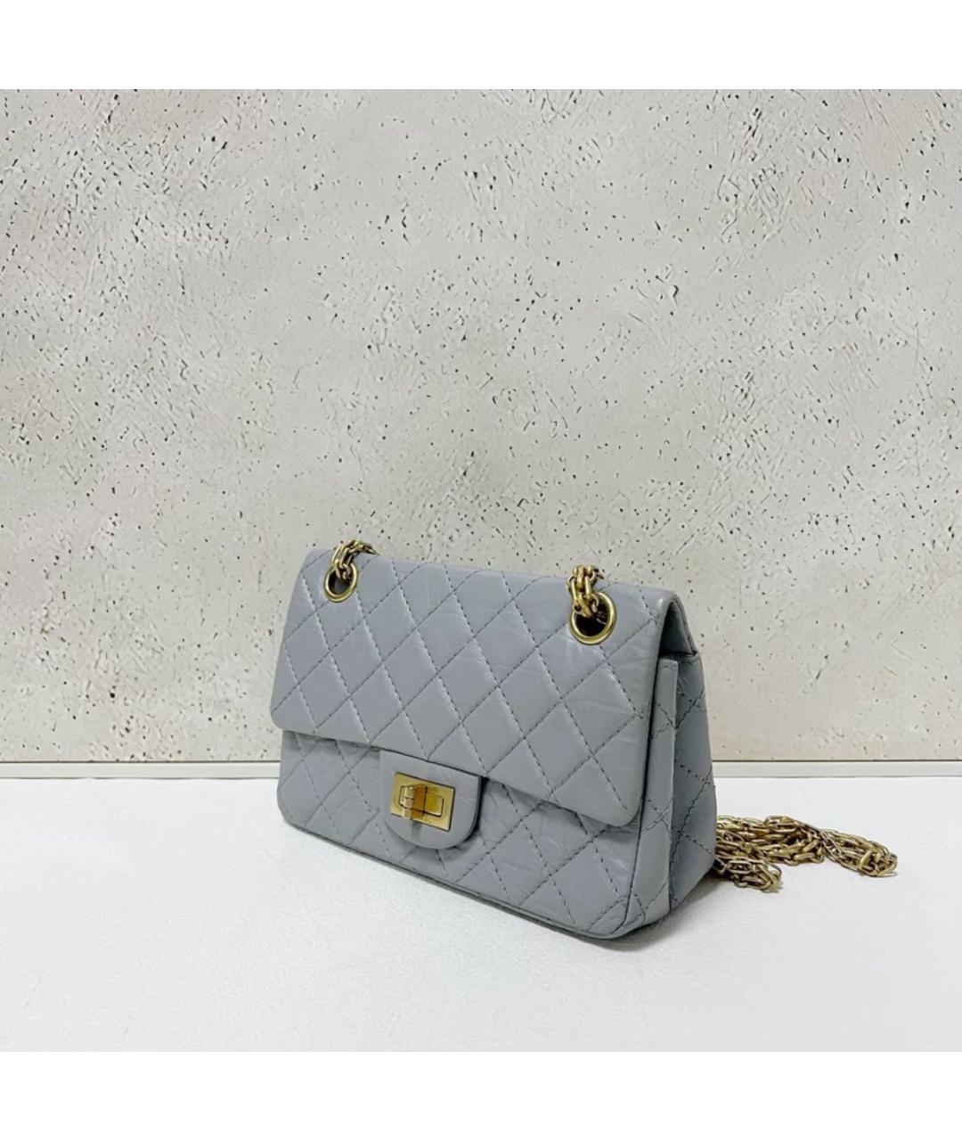 CHANEL Серая кожаная сумка через плечо, фото 4