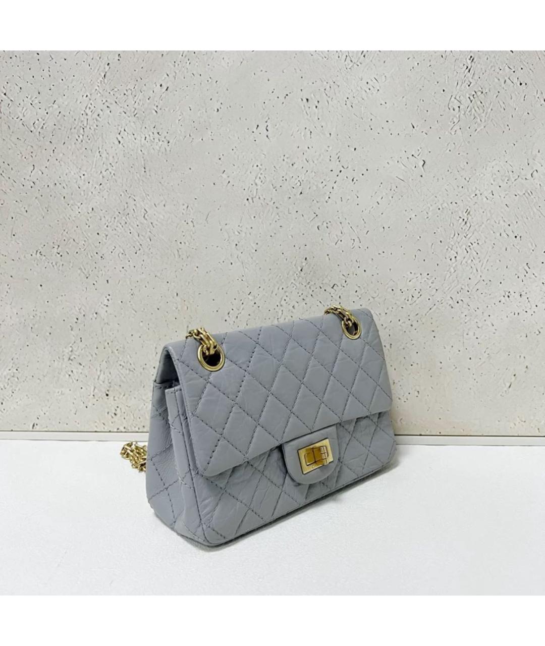 CHANEL Серая кожаная сумка через плечо, фото 3