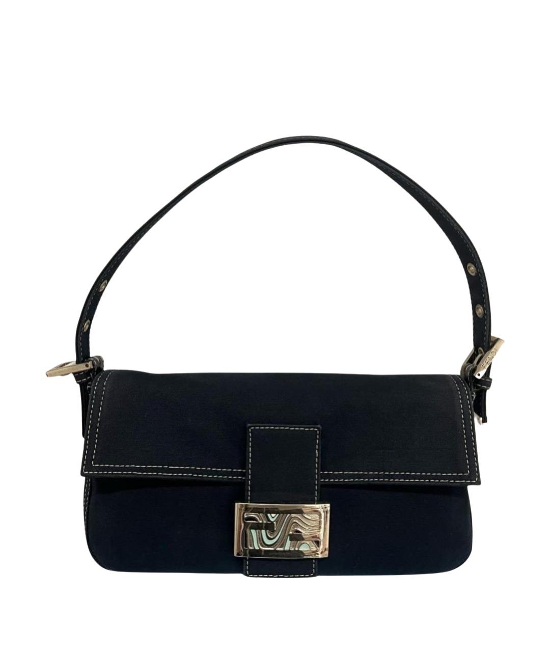 FENDI Темно-синяя деним сумка с короткими ручками, фото 1