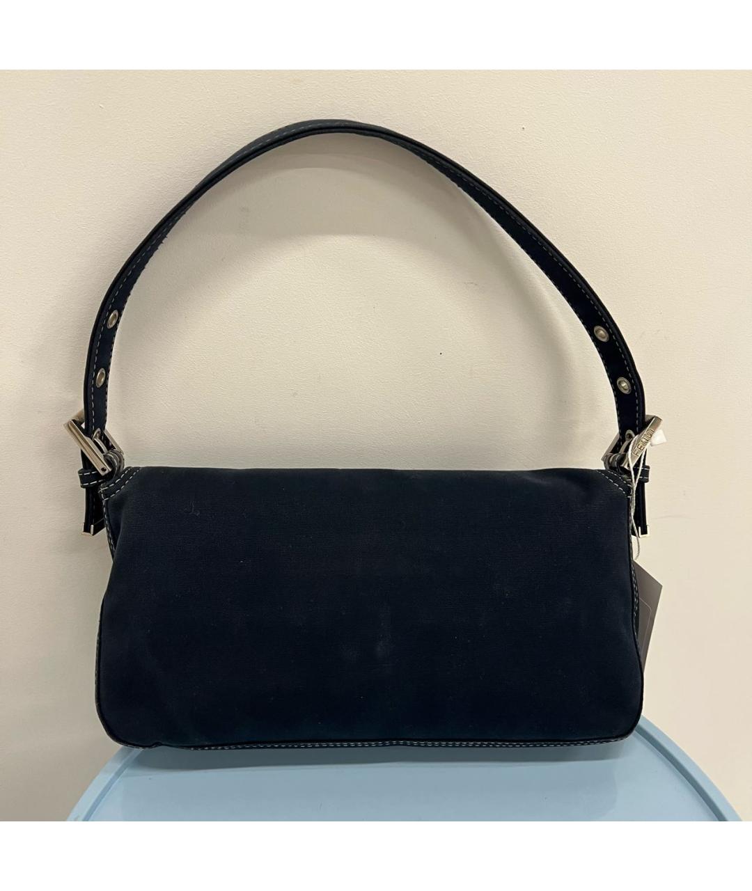 FENDI Темно-синяя деним сумка с короткими ручками, фото 2