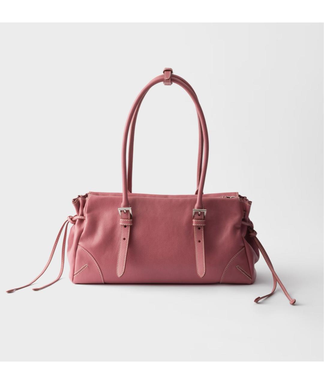 PRADA Розовая кожаная сумка тоут, фото 4