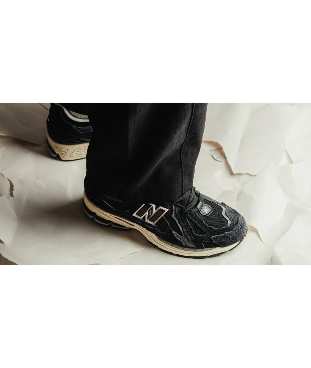 NEW BALANCE Черные замшевые низкие кроссовки / кеды, фото 4