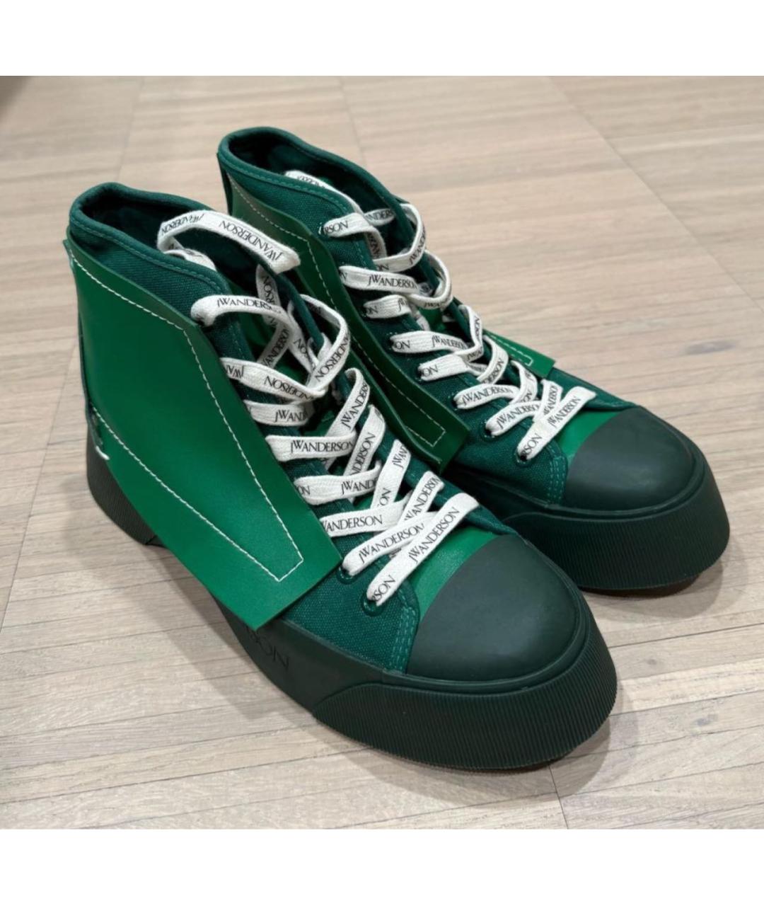 J.W.ANDERSON Зеленые кожаные высокие ботинки, фото 5