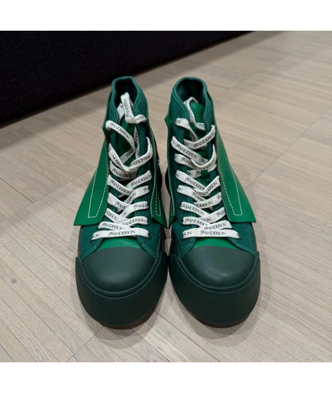 J.W.ANDERSON Зеленые кожаные высокие ботинки, фото 2