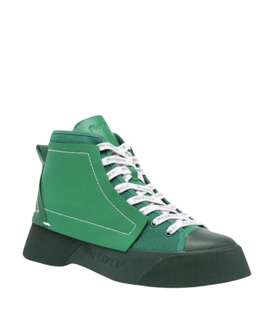 J.W.ANDERSON Зеленые кожаные высокие ботинки, фото 1