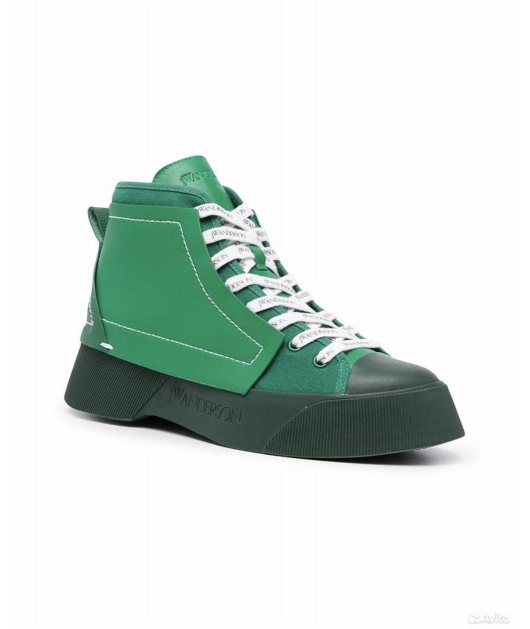 J.W.ANDERSON Зеленые кожаные высокие ботинки, фото 7