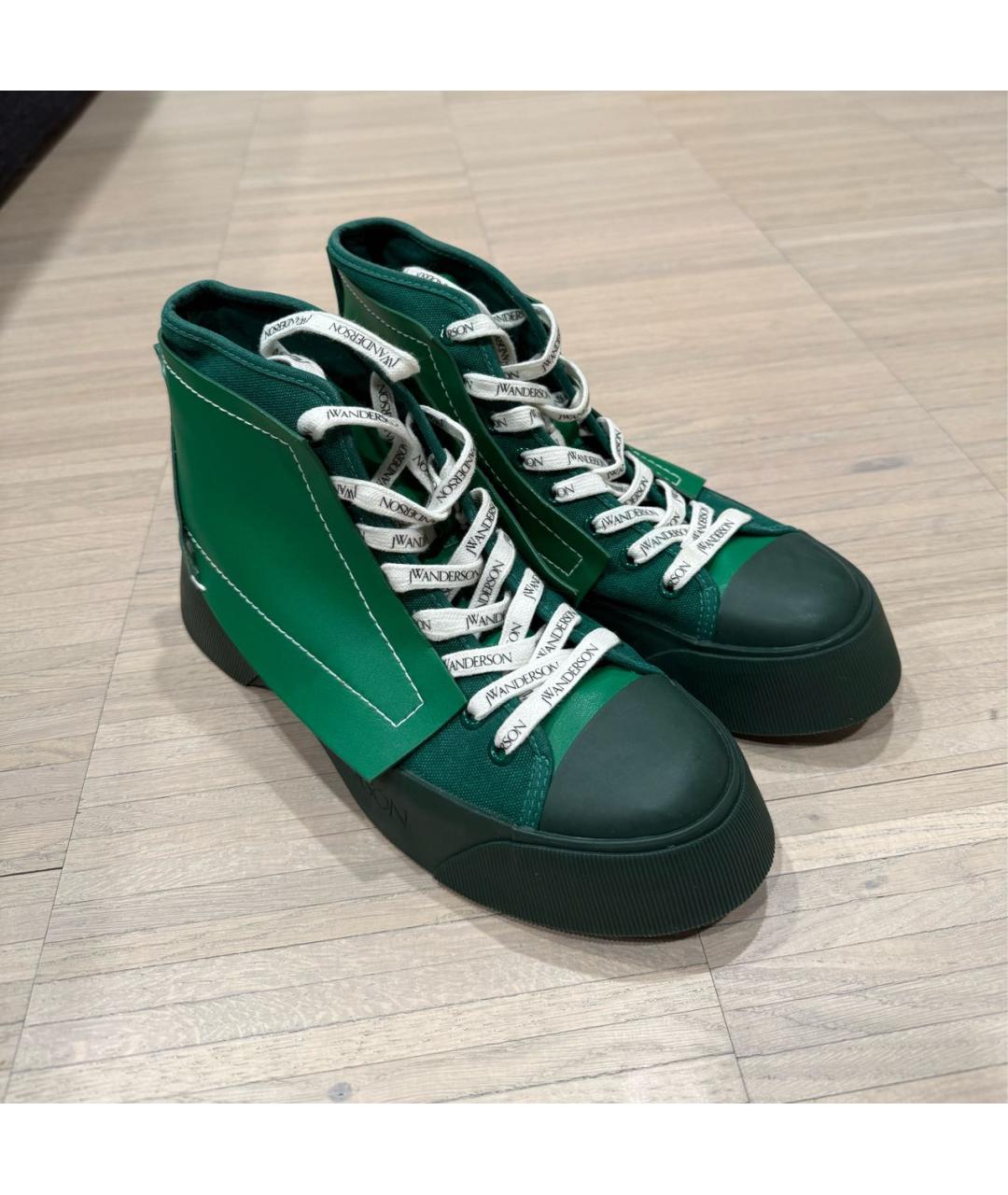J.W.ANDERSON Зеленые кожаные высокие ботинки, фото 3