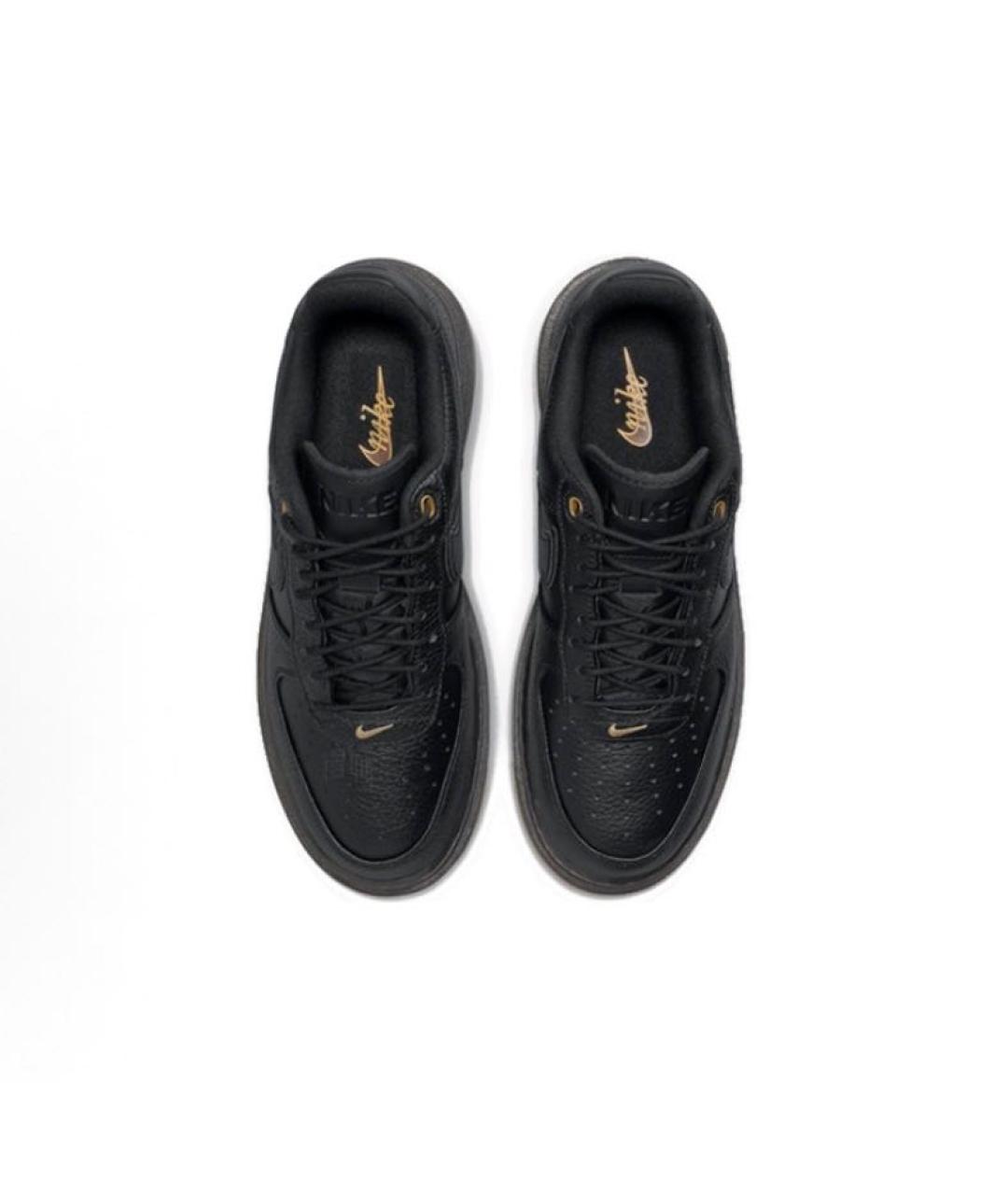 NIKE Черные кожаные низкие кроссовки / кеды, фото 3