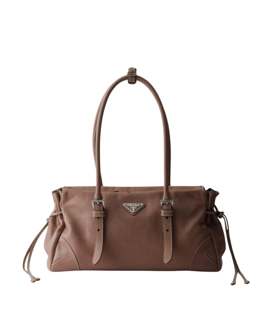 PRADA Коричневая кожаная сумка тоут, фото 1