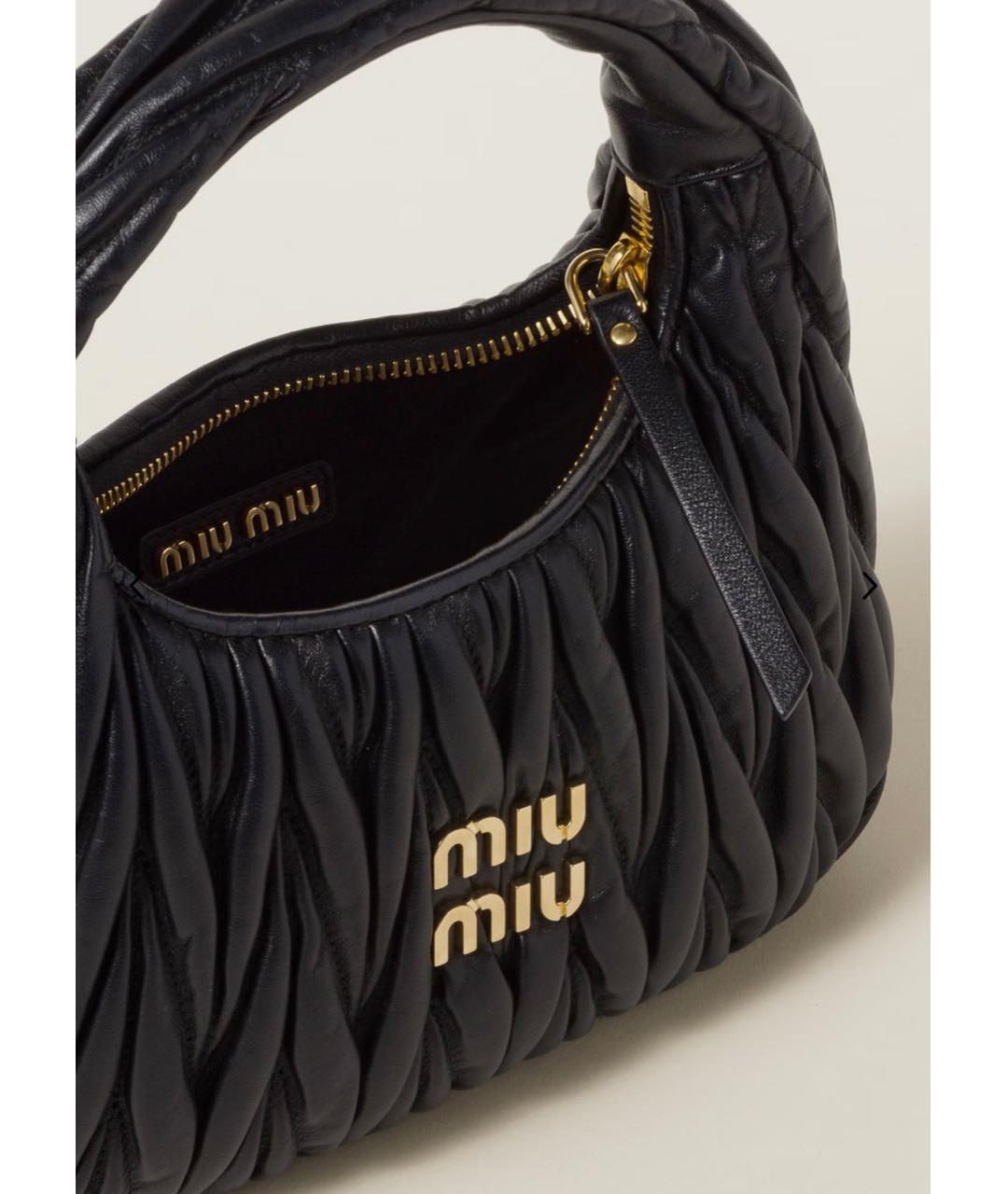 MIU MIU Черная кожаная сумка с короткими ручками, фото 2