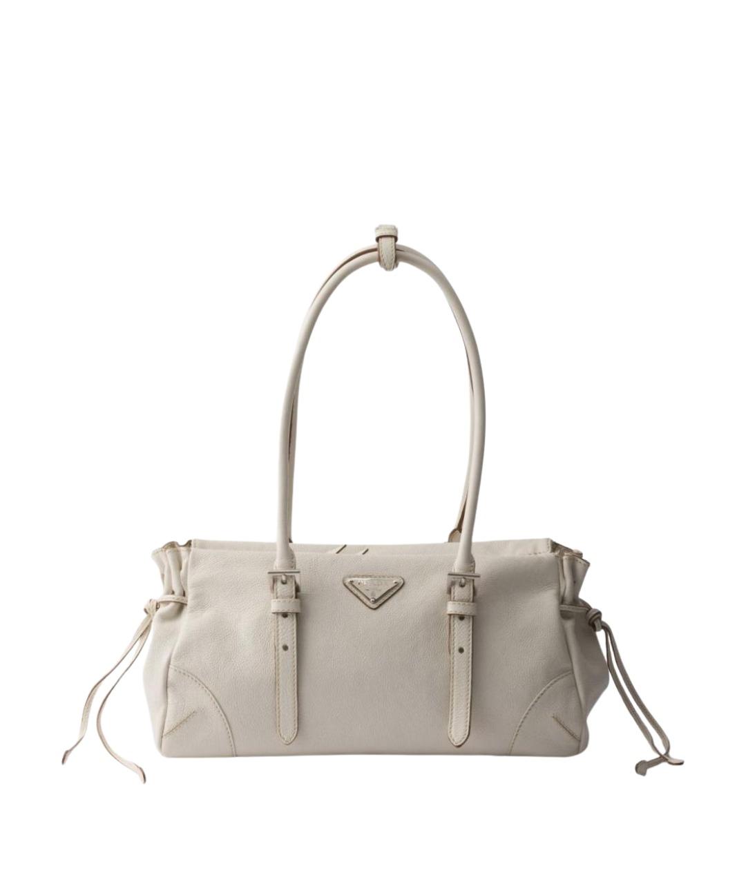 PRADA Белая кожаная сумка тоут, фото 1