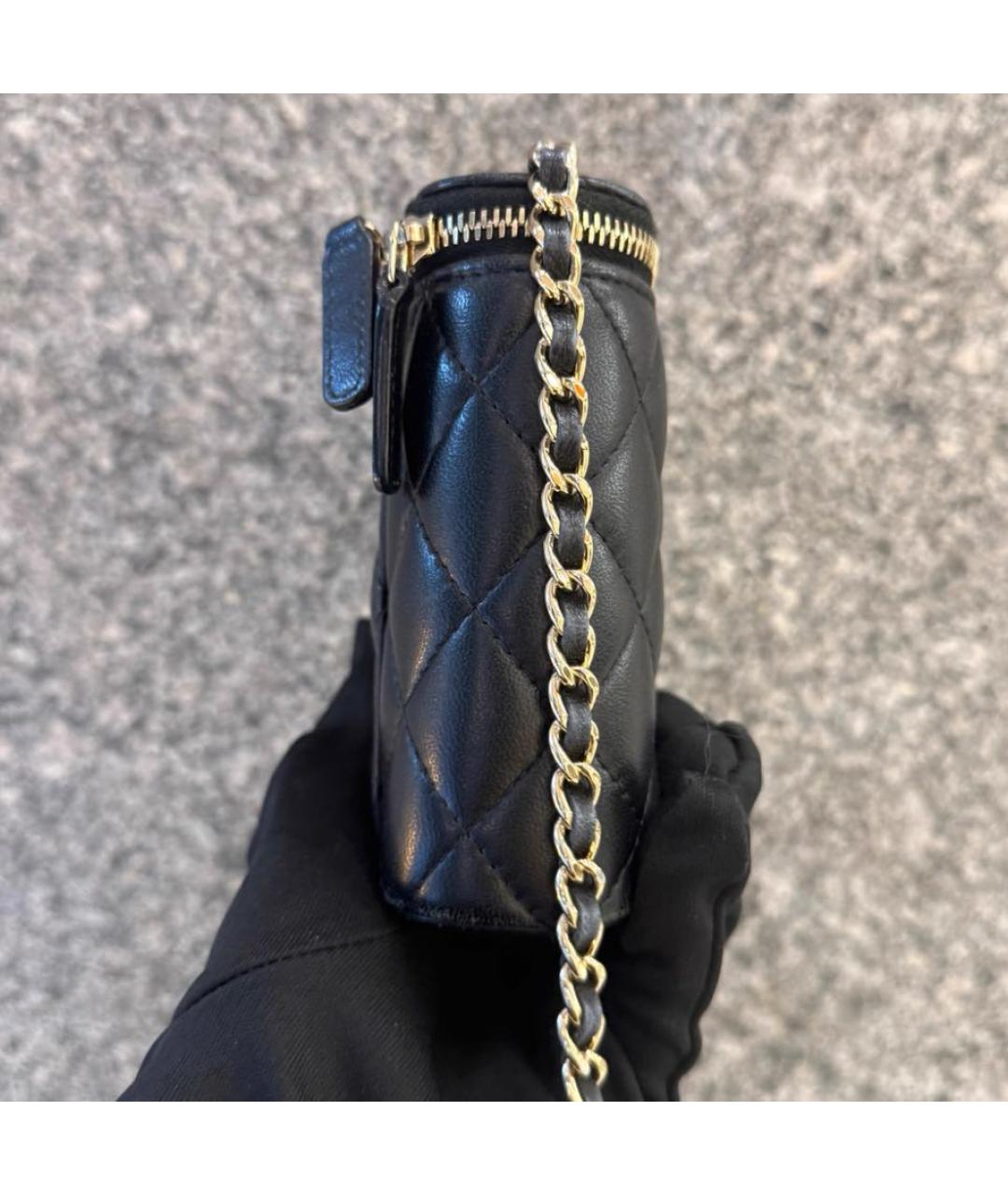 CHANEL Черная кожаная сумка через плечо, фото 5