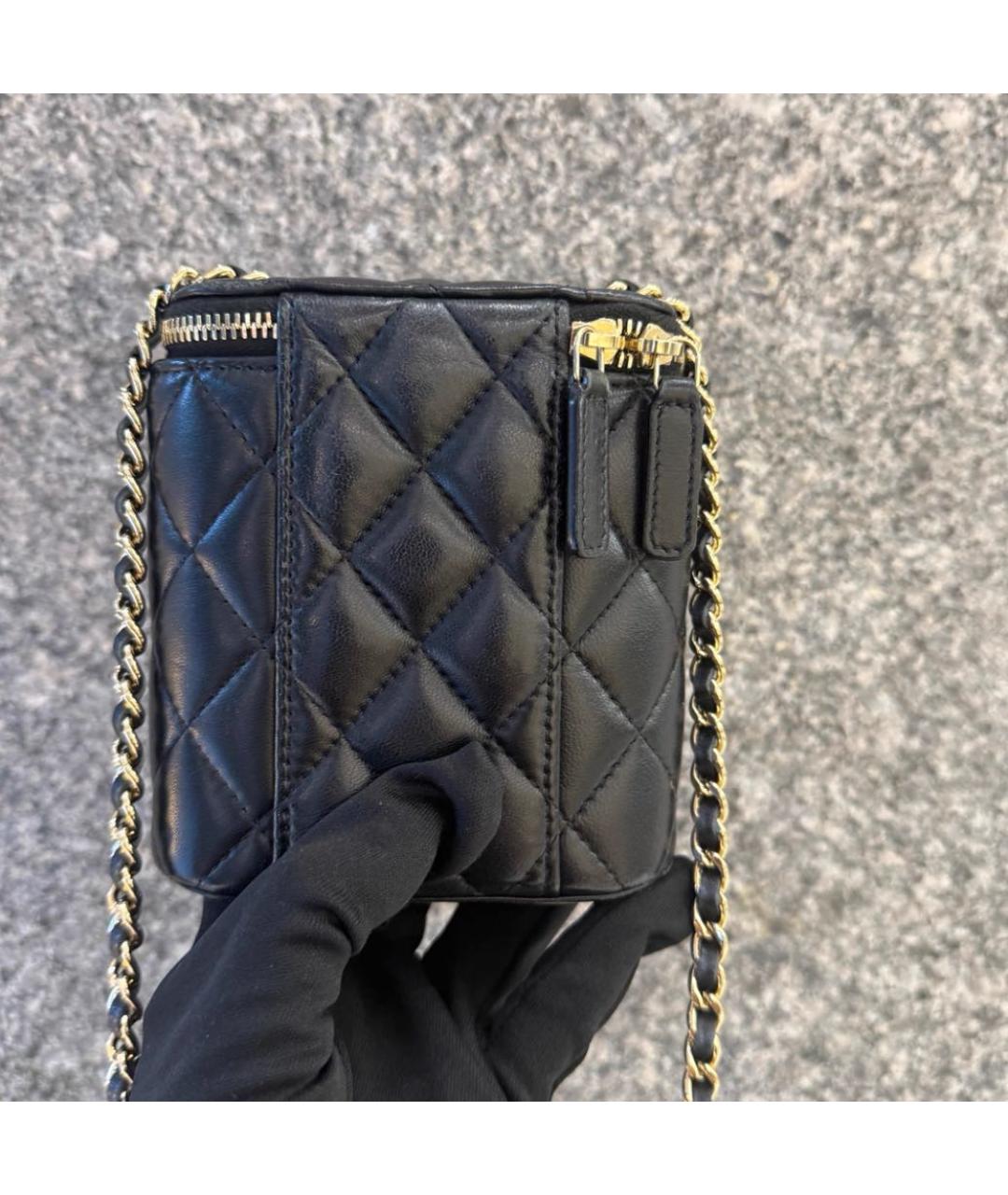 CHANEL Черная кожаная сумка через плечо, фото 3