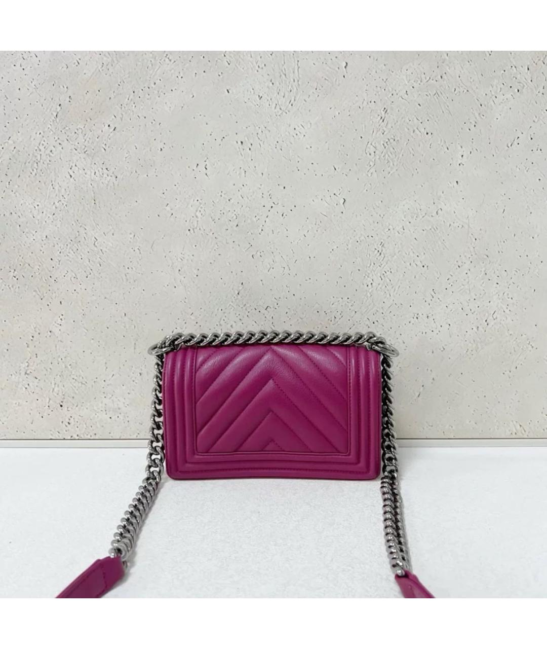 CHANEL Фуксия кожаная сумка через плечо, фото 2
