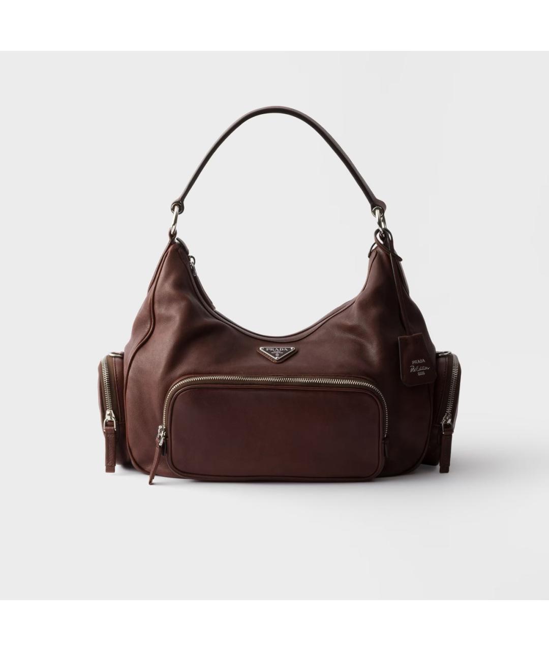 PRADA Коричневая кожаная сумка через плечо, фото 7