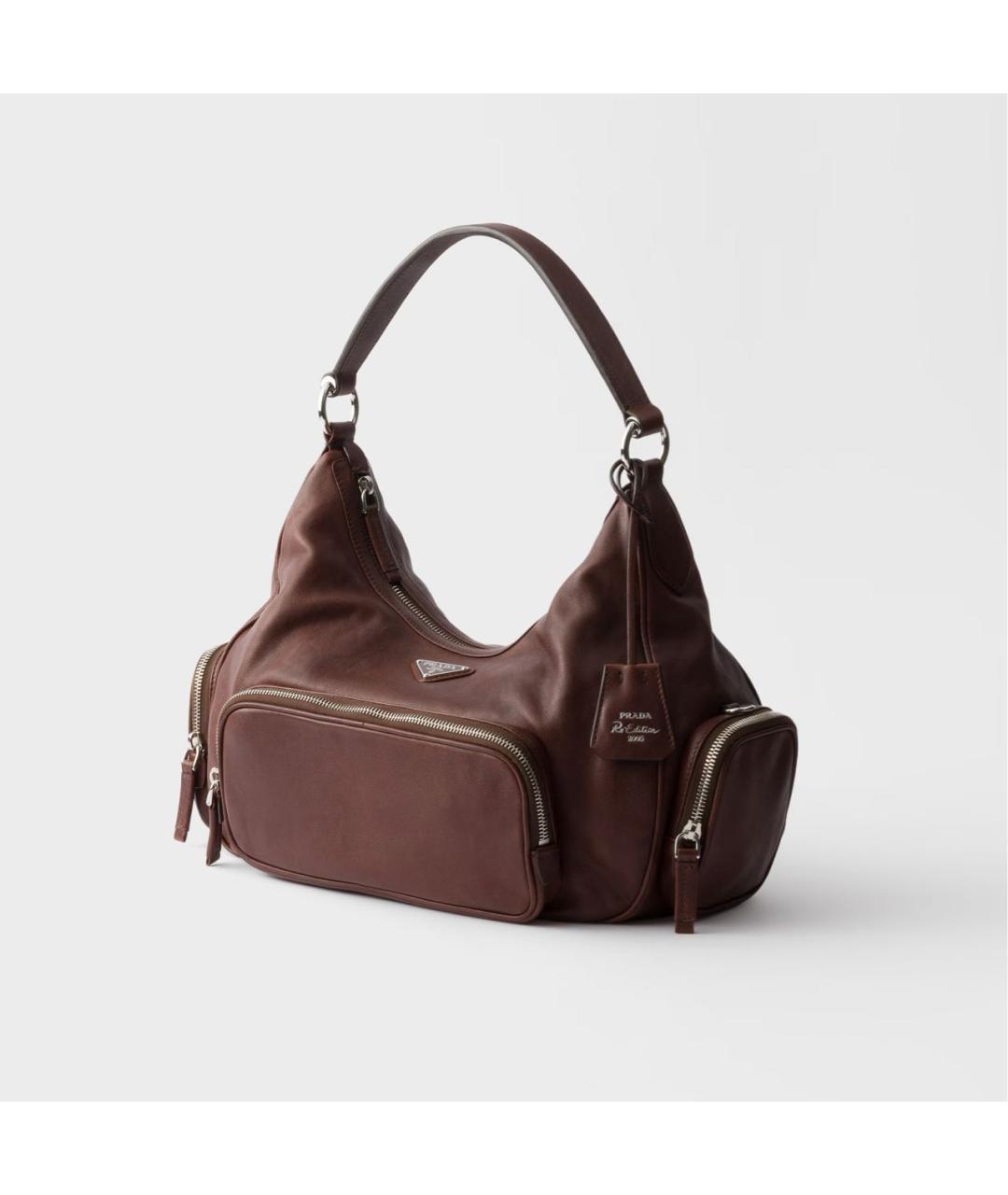 PRADA Коричневая кожаная сумка через плечо, фото 2