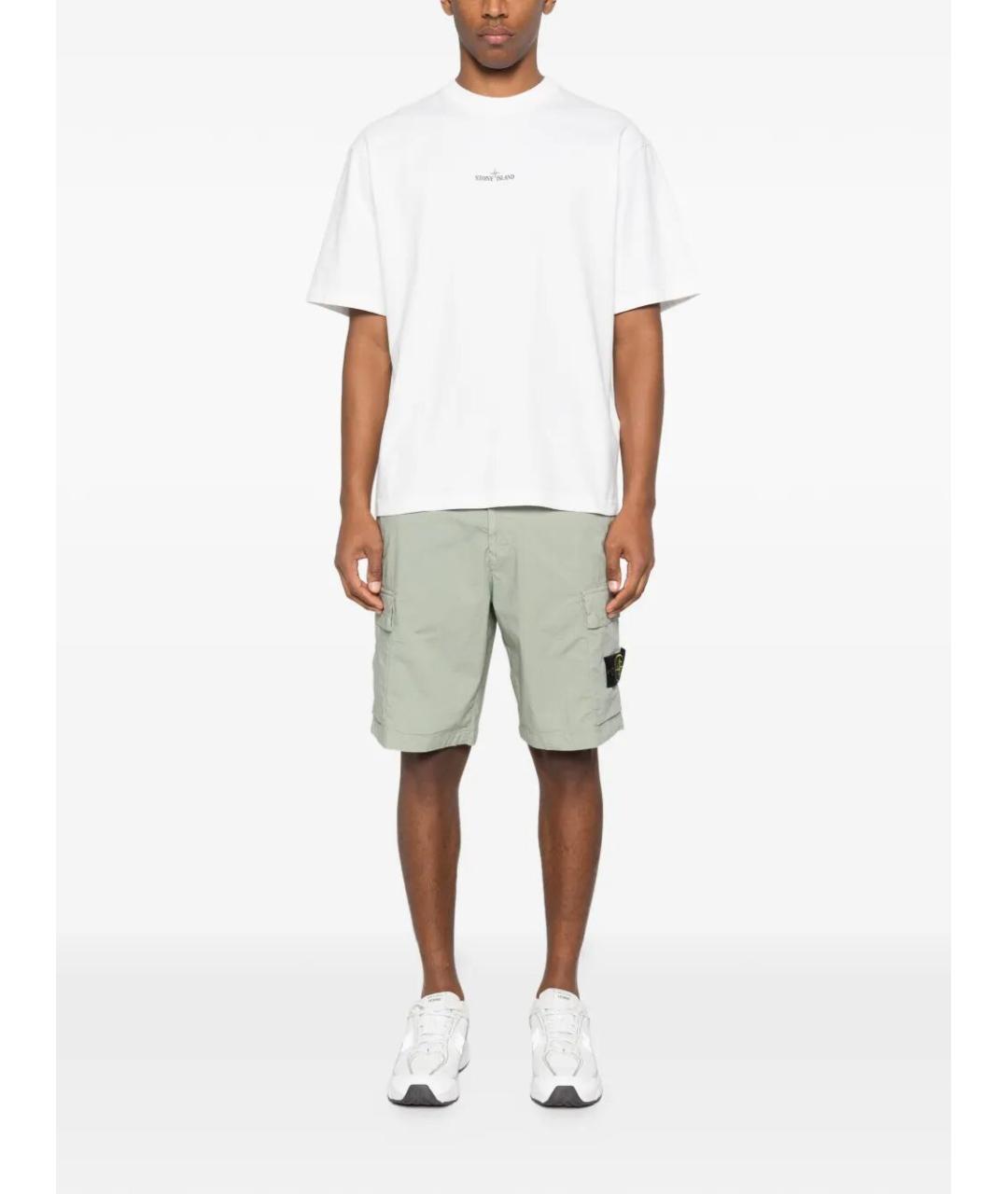 STONE ISLAND Белая хлопковая футболка, фото 2