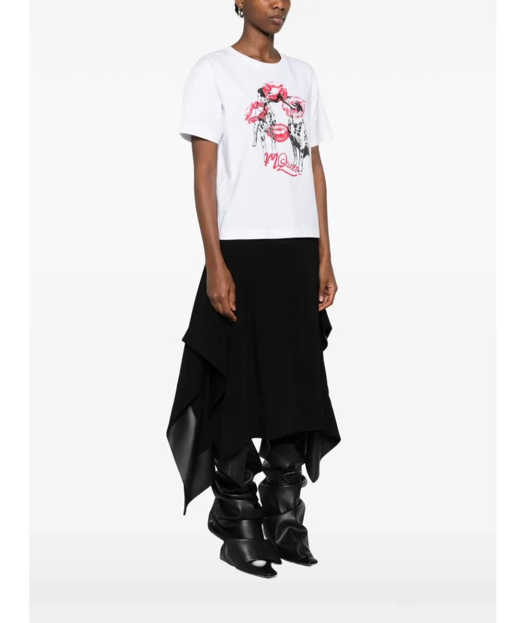 ALEXANDER MCQUEEN Белая хлопковая футболка, фото 4